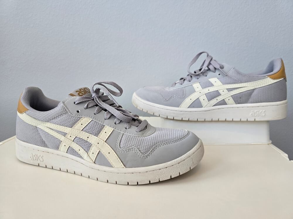 ASICS Japan S Grey Cream Tan Low Top Sneakers Men Size 9 Retro Streetwear